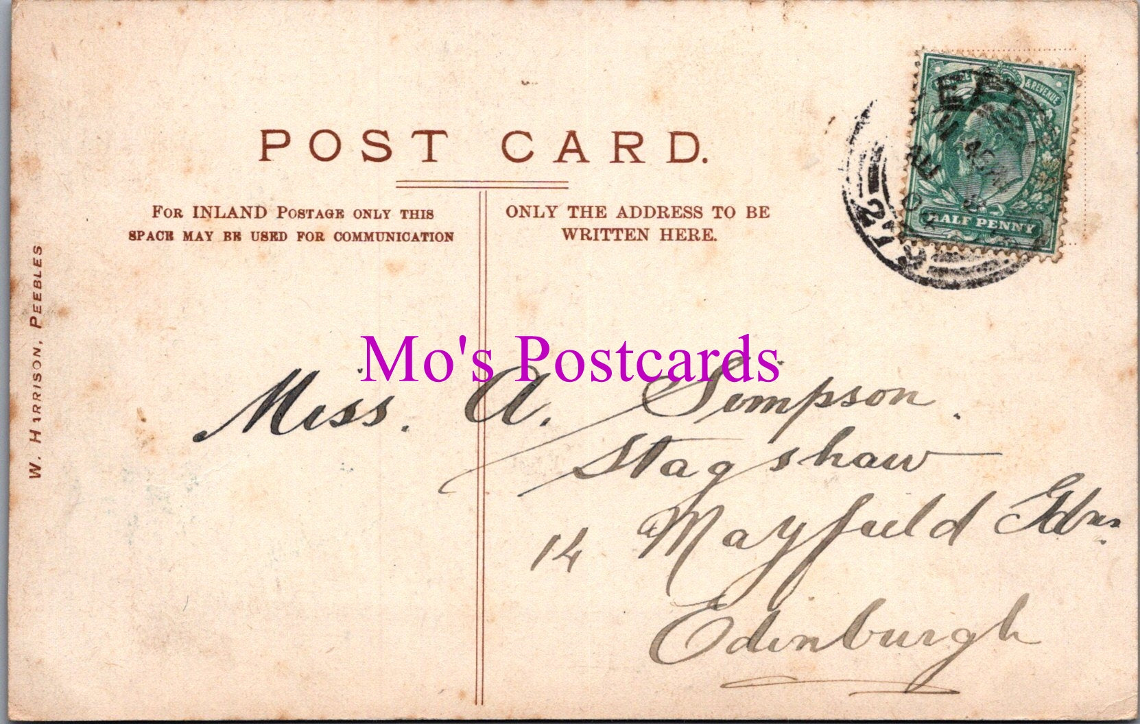 Scotland Postcard - Peebles From The South  SW15843