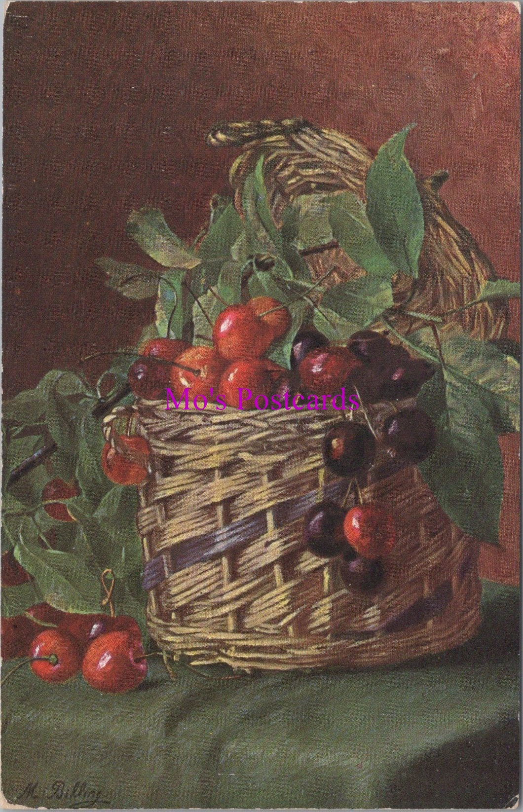 Fruit Postcard - Wicker Basket of Cherries   SW15847