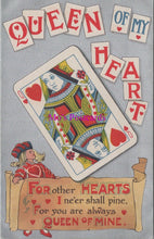 Load image into Gallery viewer, Playing Cards Postcard - Queen of My Hearts  SW15758
