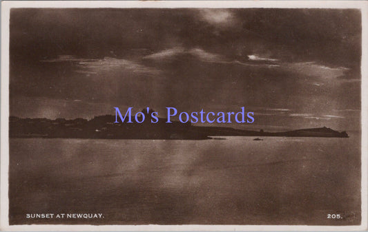 Cornwall Postcard - Sunset at Newquay  SW13843