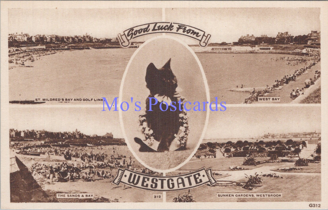 Kent Postcard - Good Luck From Westgate. Black Cat   DC1930