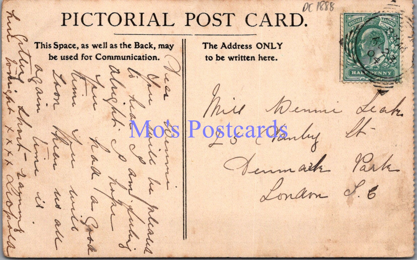 Kent Postcard - Dover, South Foreland Lighthouse   DC1888