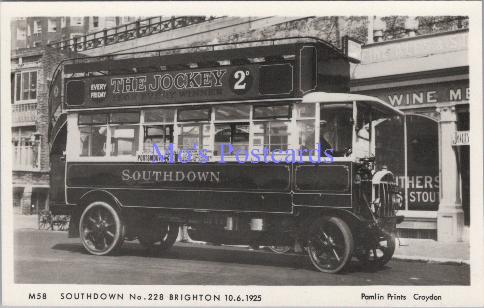 Transport Postcard - Southdown Bus No 228 at Brighton  SW14360