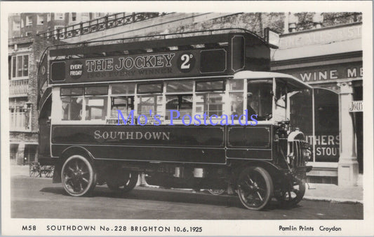 Transport Postcard - Southdown Bus No 228 at Brighton  SW14360