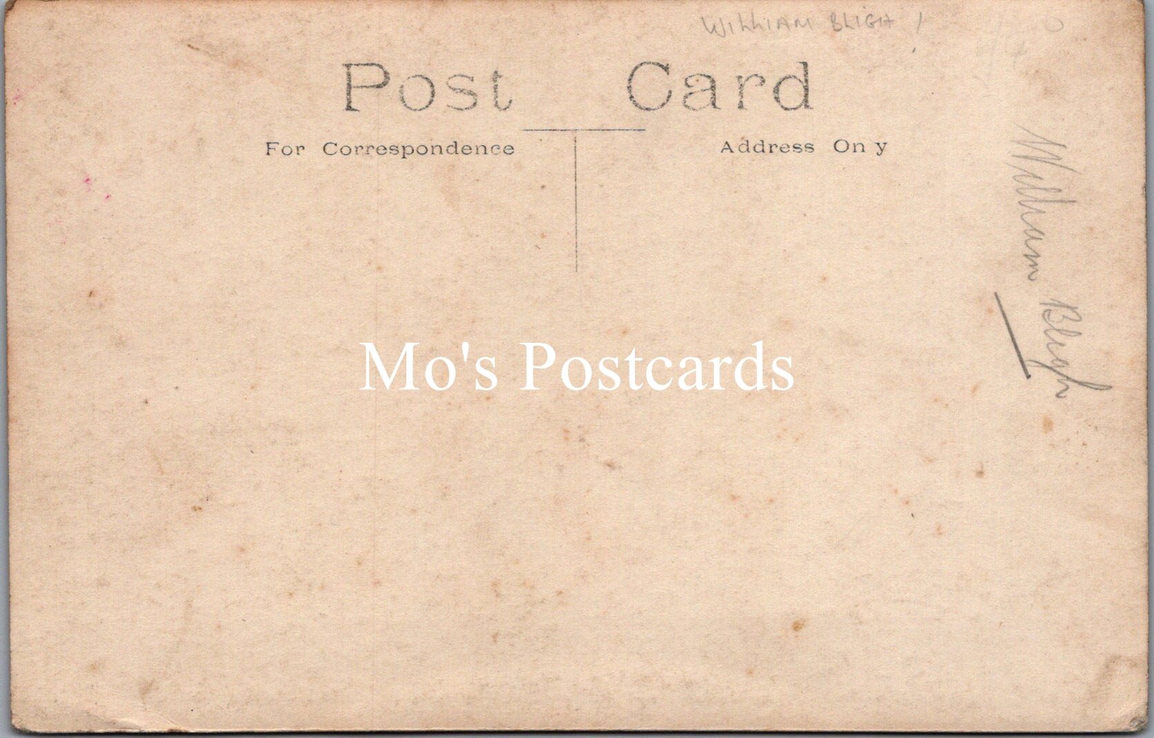 Back of a vintage postcard  