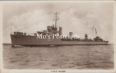 Naval Postcard - HMS Walker, Royal Navy W Class Destroyer  SW20248