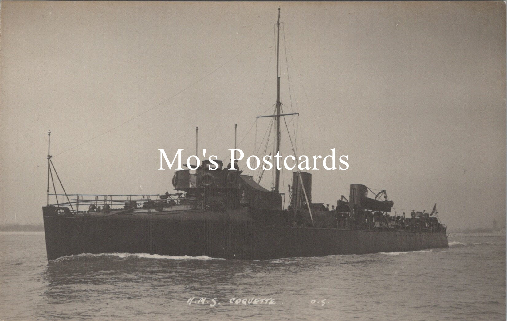Naval Postcard - HMS Coquette, D-Class Destroyer Sunk By a Mine SW20262