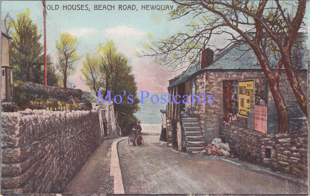 Cornwall Postcard - Newquay Old Houses, Beach Road  DC2358
