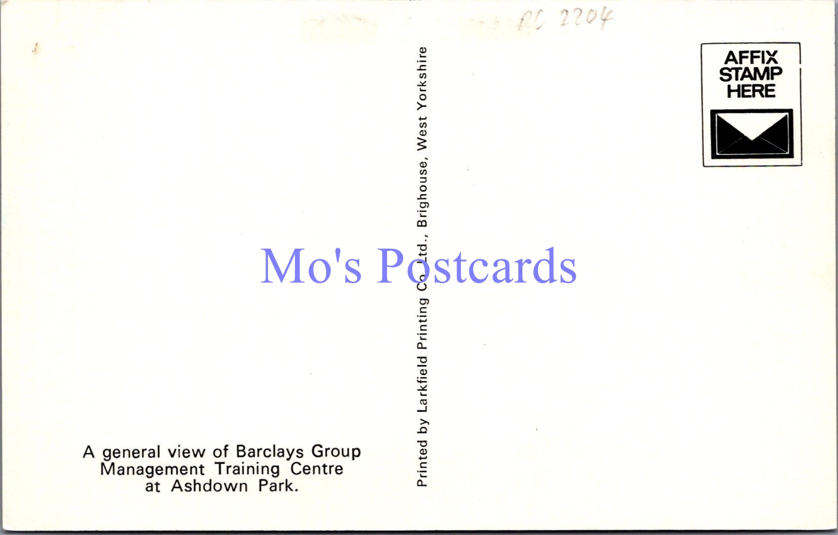 Sussex Postcard - Barclays Group Management Training Centre  DC2204