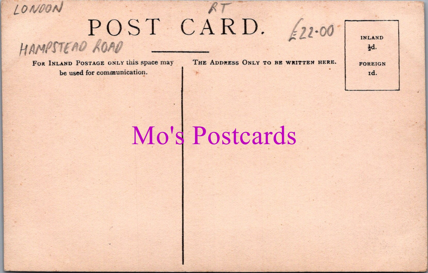 London Postcard - Hampstead Road, Coleing & Son The Cash Drapers SW14654