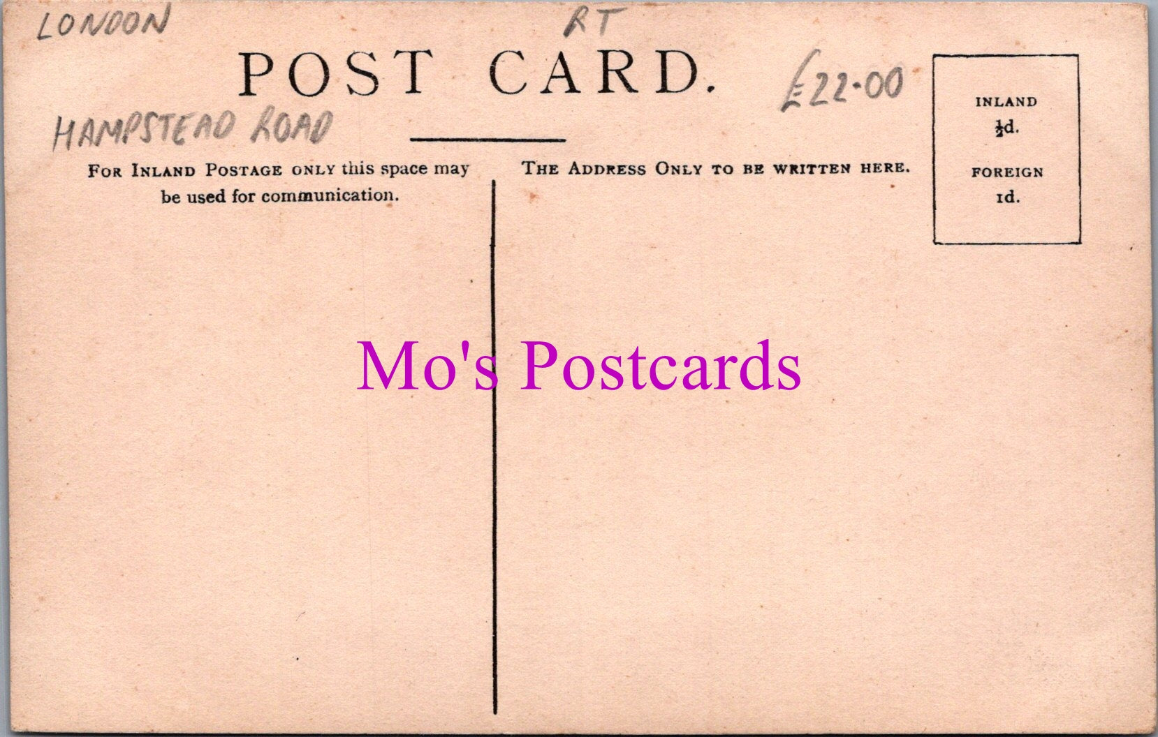 London Postcard - Hampstead Road, Coleing & Son The Cash Drapers SW14654