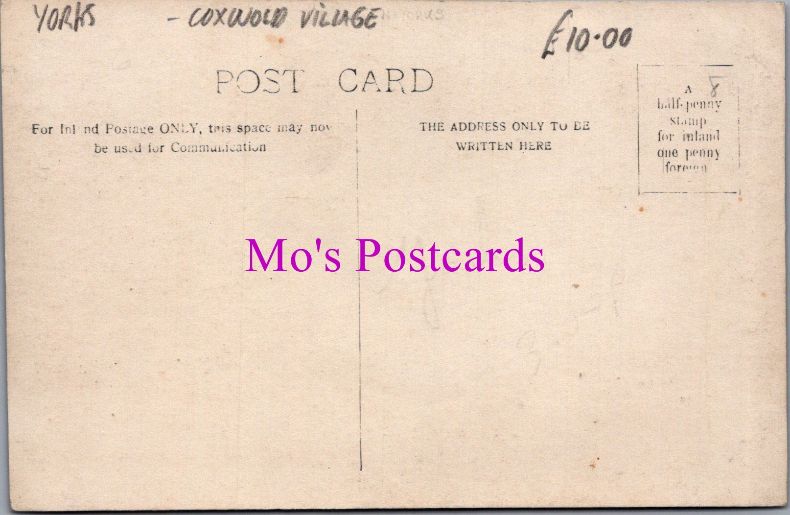 Yorkshire Postcard - Coxwold Village  SW14576