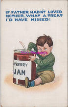 Load image into Gallery viewer, Comic Postcard - Child, Strawberry Jam, Parents   SW14606
