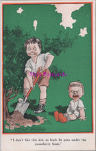 Load image into Gallery viewer, Comic Postcard - Children, Digging, Gardening, Artist Fred Spurgin  SW14608
