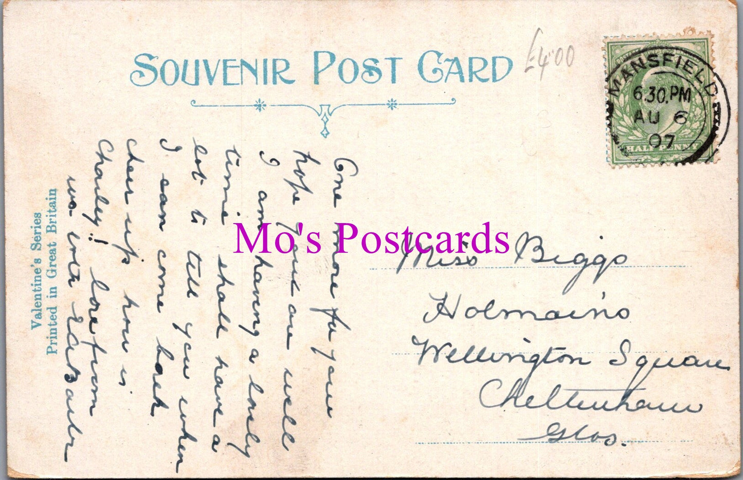 Nottinghamshire Postcard - Boys' Grammar School, Mansfield  SW15135