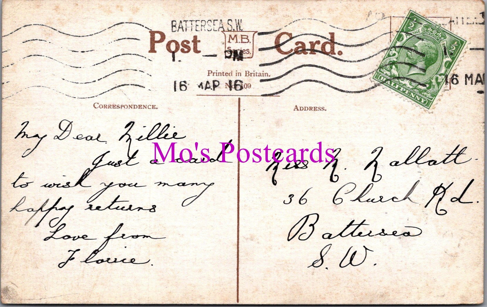 Greetings Postcard - A Birthday Wish, Flowers   SW15981