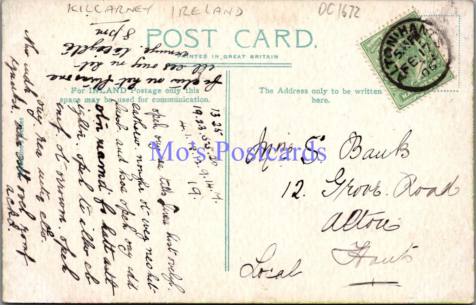 Ireland Postcard - At Innisfallen, Killarney  DC1672