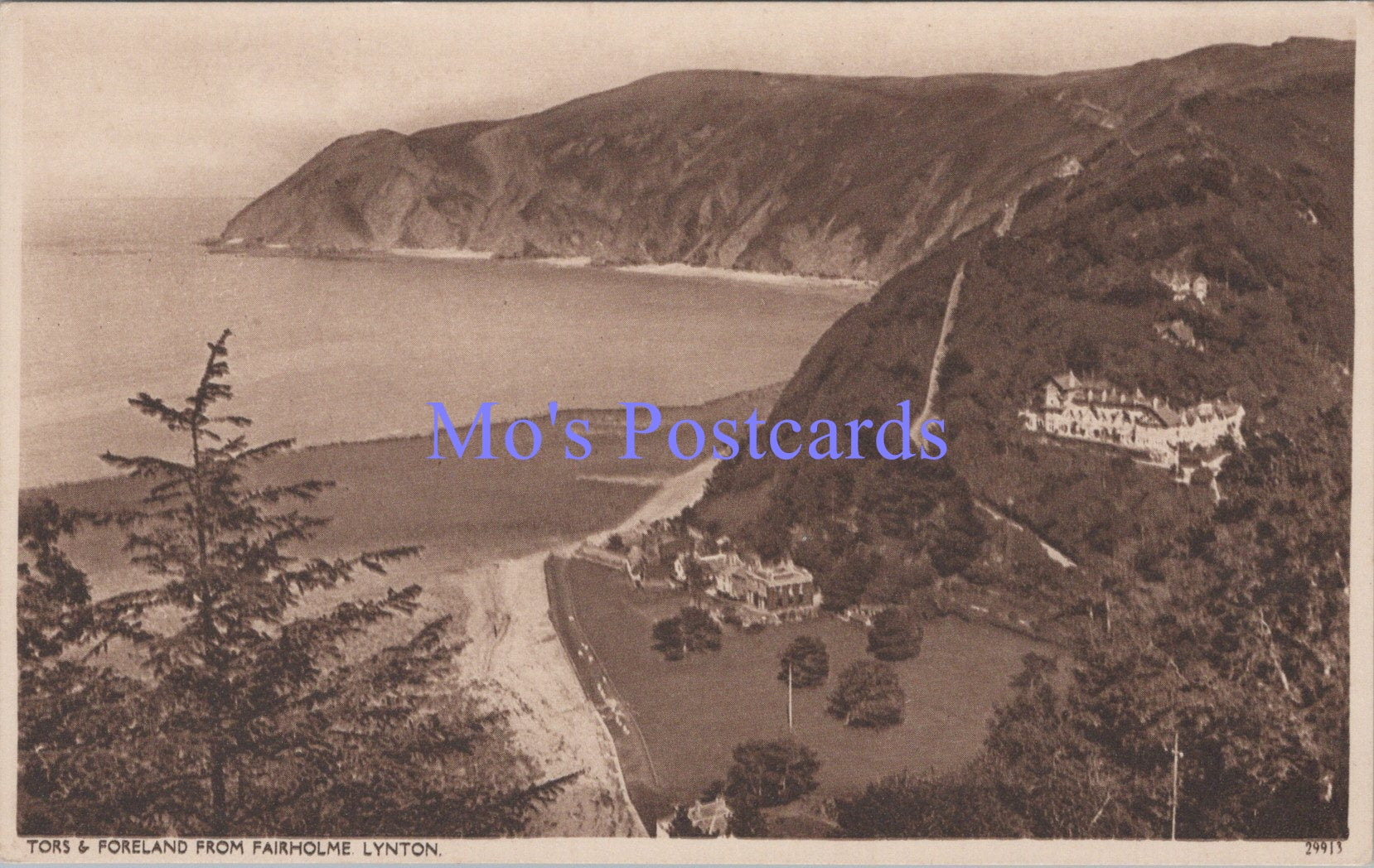 Devon Postcard - Tors and Foreland From Fairholme Lynton  SW13821