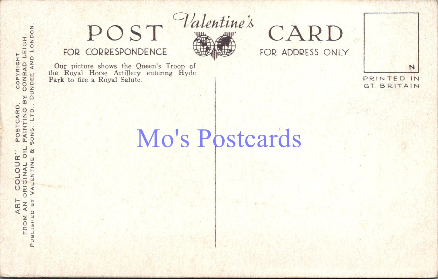 Military Postcard - The Royal Horse Artillery  SW13830
