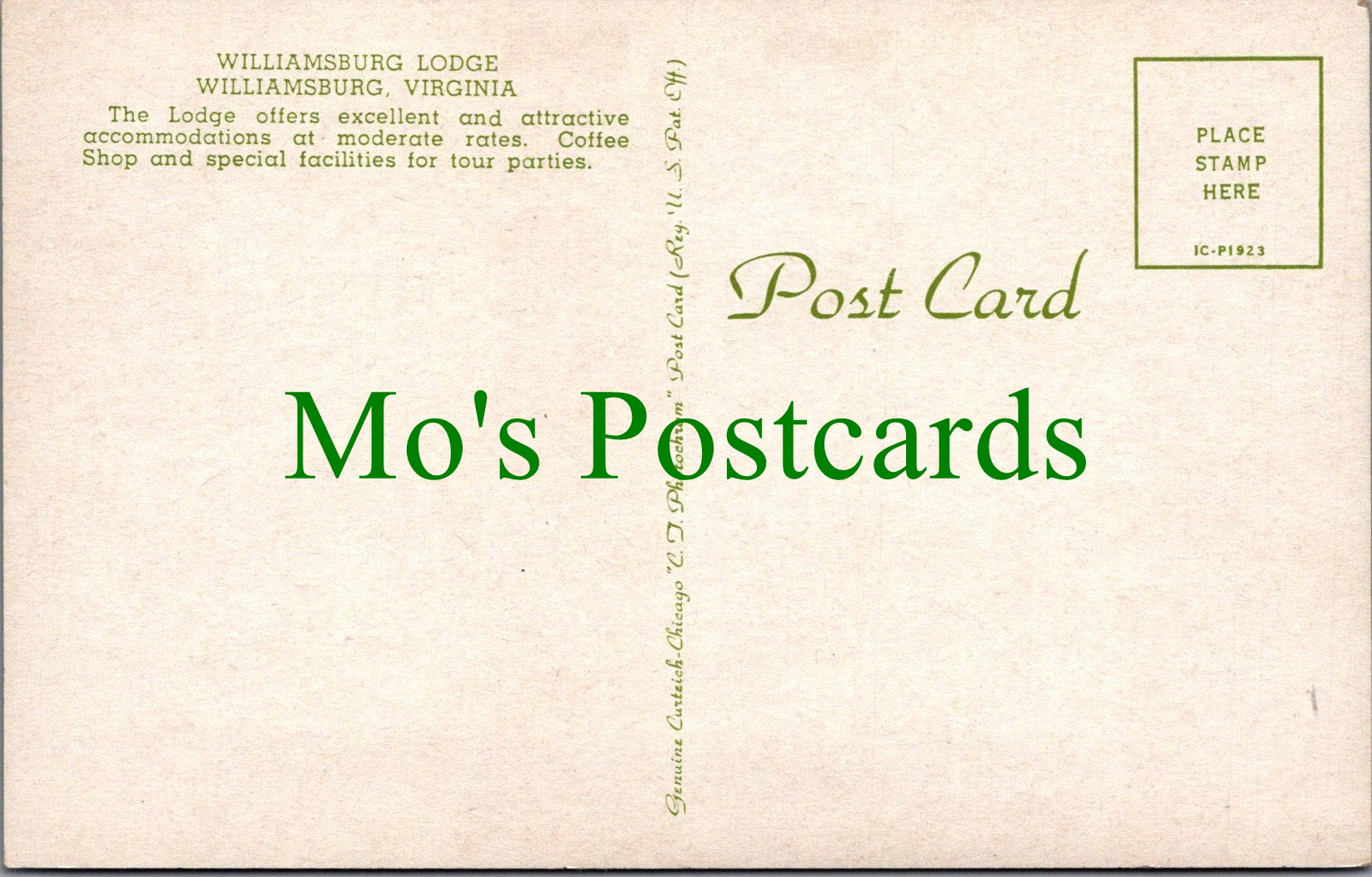 America Postcard - Williamsburg Lodge, Williamsburg, Virginia  SW13625