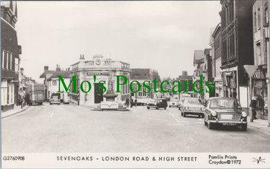 Kent Postcard - Sevenoaks, London Road and High Street   SW13593