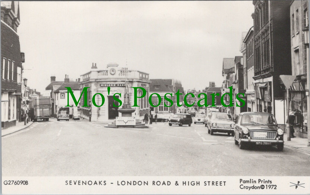 Kent Postcard - Sevenoaks, London Road and High Street   SW13593