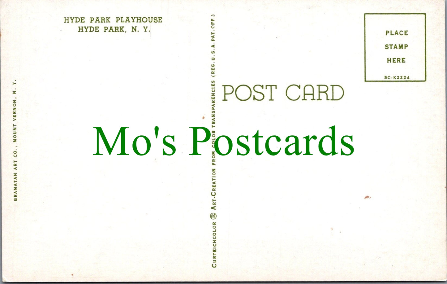 America Postcard - Hyde Park Playhouse, Hyde Park, New York  SW13628