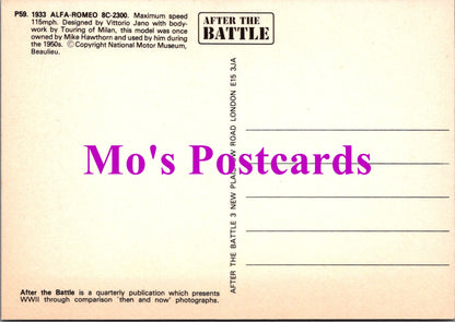 Road Transport Postcard - 1933 Alfa Romeo 8C-2300 Motor Car  SW14950