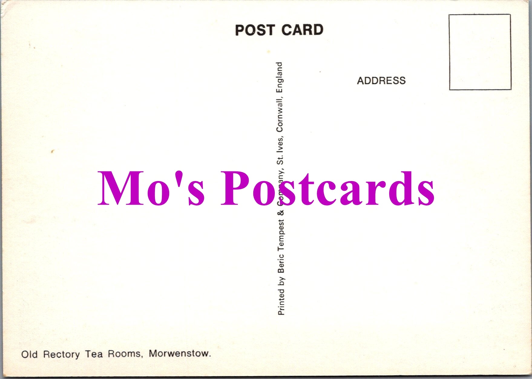 Cornwall Postcard - Old Rectory Tea Rooms, Morwenstow  SW14952