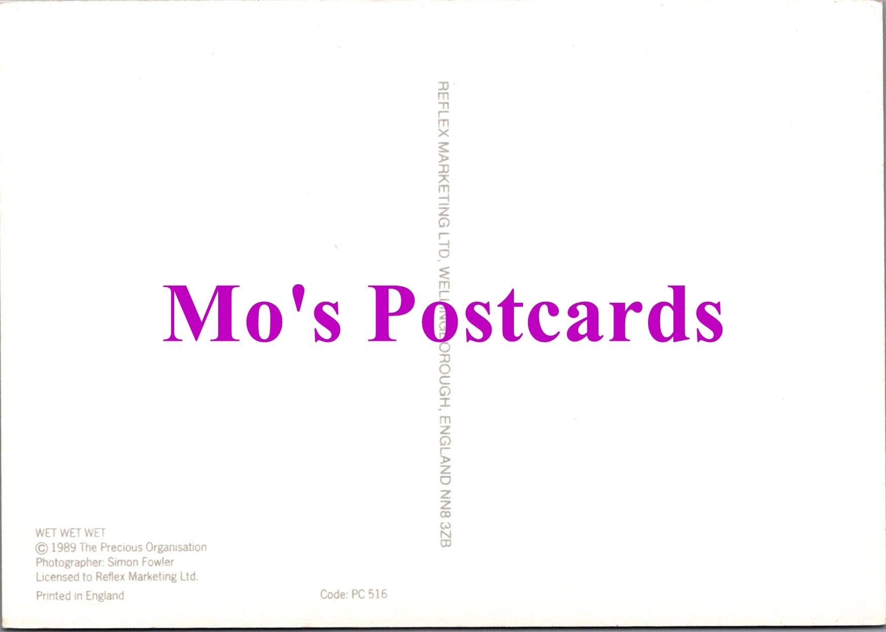 Music Postcard - Wet Wet Wet, Scottish Band   SW15002