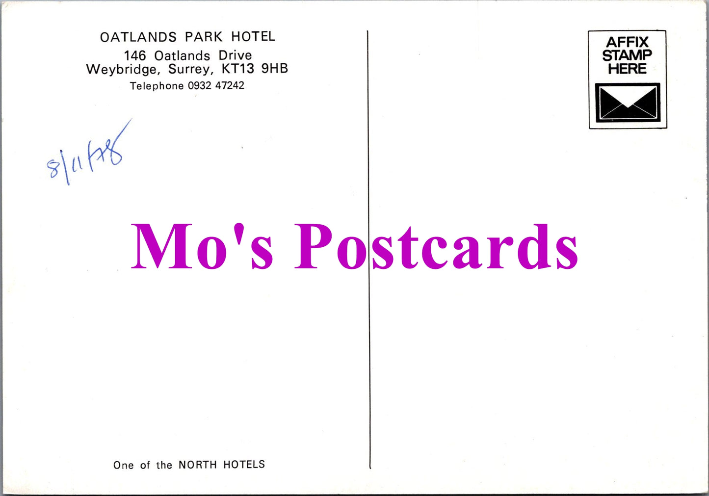 Surrey Postcard - Oatlands Park Hotel, Weybridge  SW15006