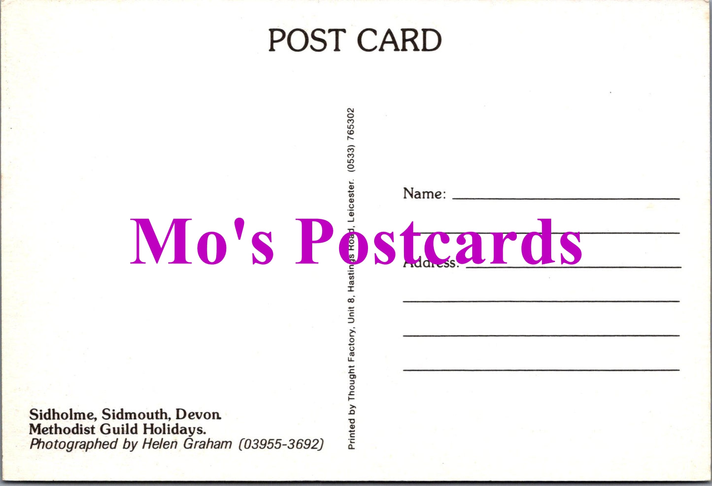 Devon Postcard - Sidholme, Sidmouth. Methodist Guild Holidays  SW15013