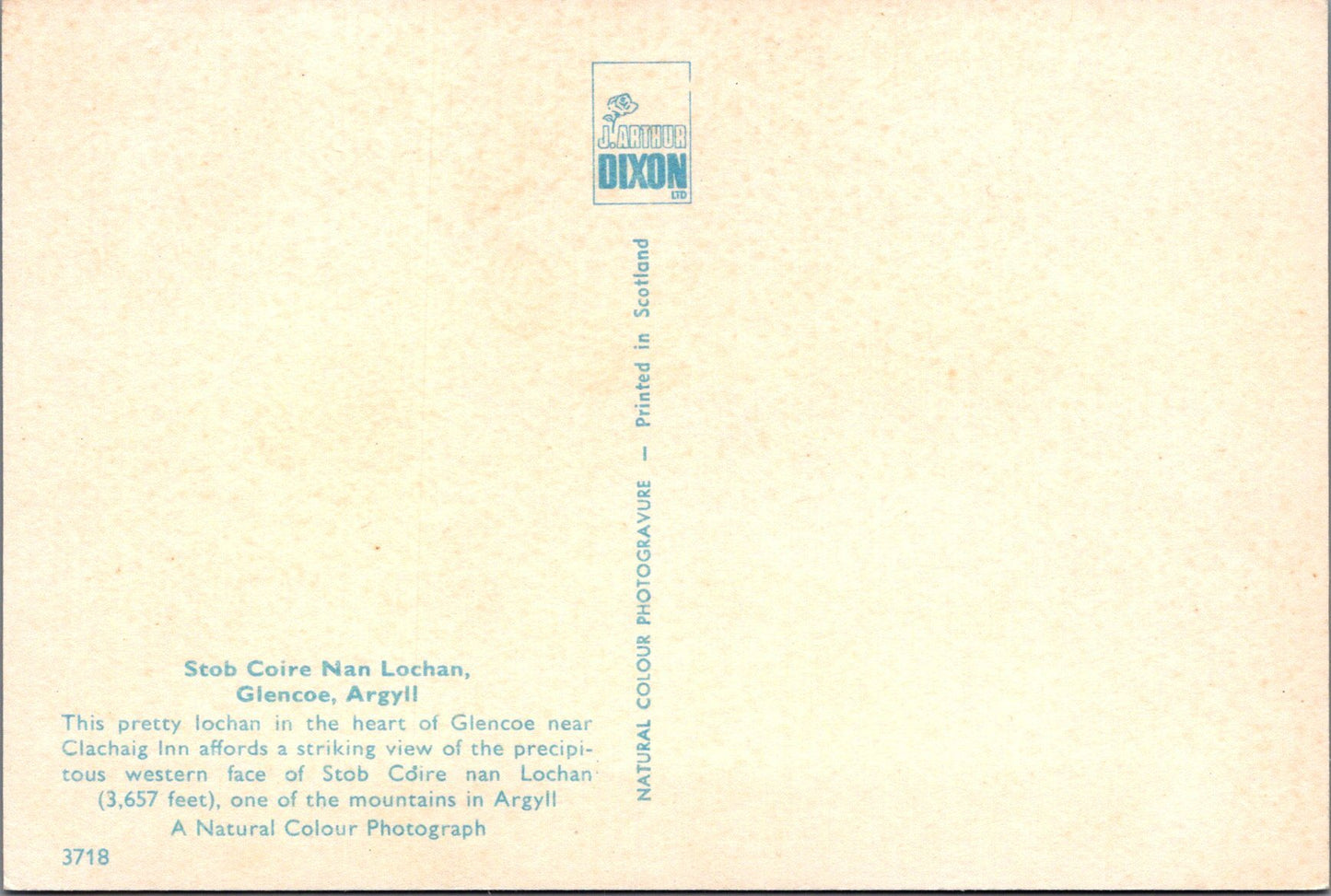 Scotland Postcard - Stob Coire Nan Lochan, Glencoe, Argyll  SW15891