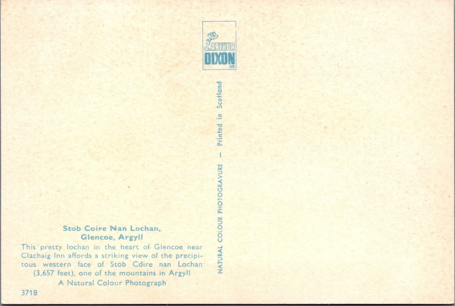 Scotland Postcard - Stob Coire Nan Lochan, Glencoe, Argyll  SW15891