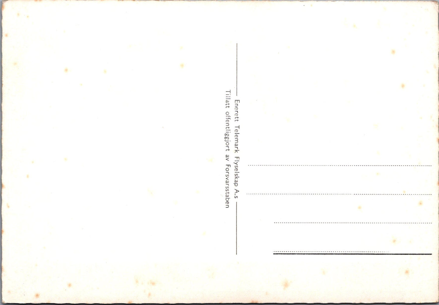 Norway Postcard - Telemark Flyselskap SW15920