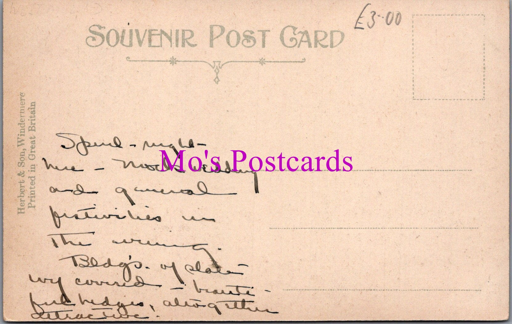 Cumbria Postcard - Windermere, Feirn's Stag's Head Hotel  SW14247
