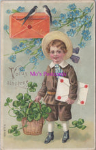 Load image into Gallery viewer, Embossed Greetings Postcard - Sincere Wishes, Voeux Sinceres   SW14276
