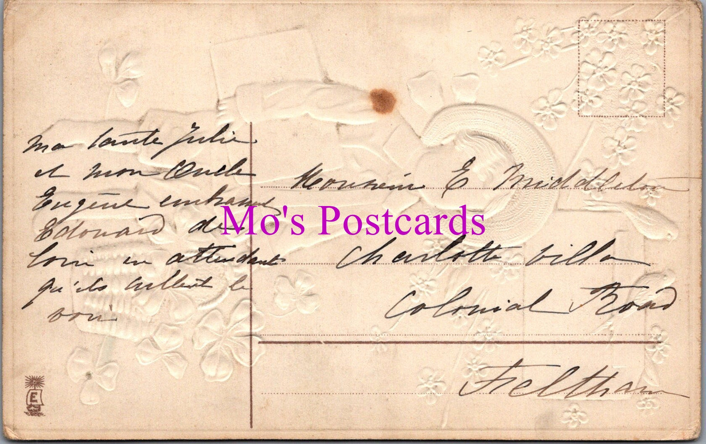 Embossed Greetings Postcard - Sincere Wishes, Voeux Sinceres   SW14276