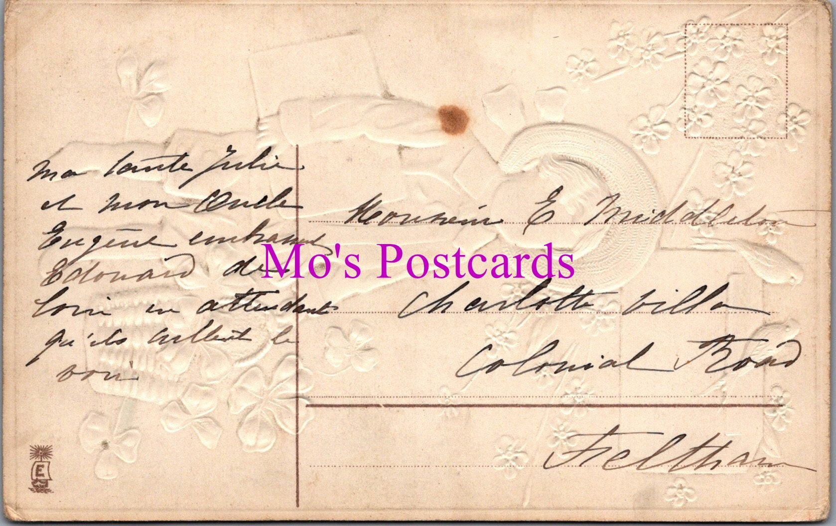 Embossed Greetings Postcard - Sincere Wishes, Voeux Sinceres   SW14276