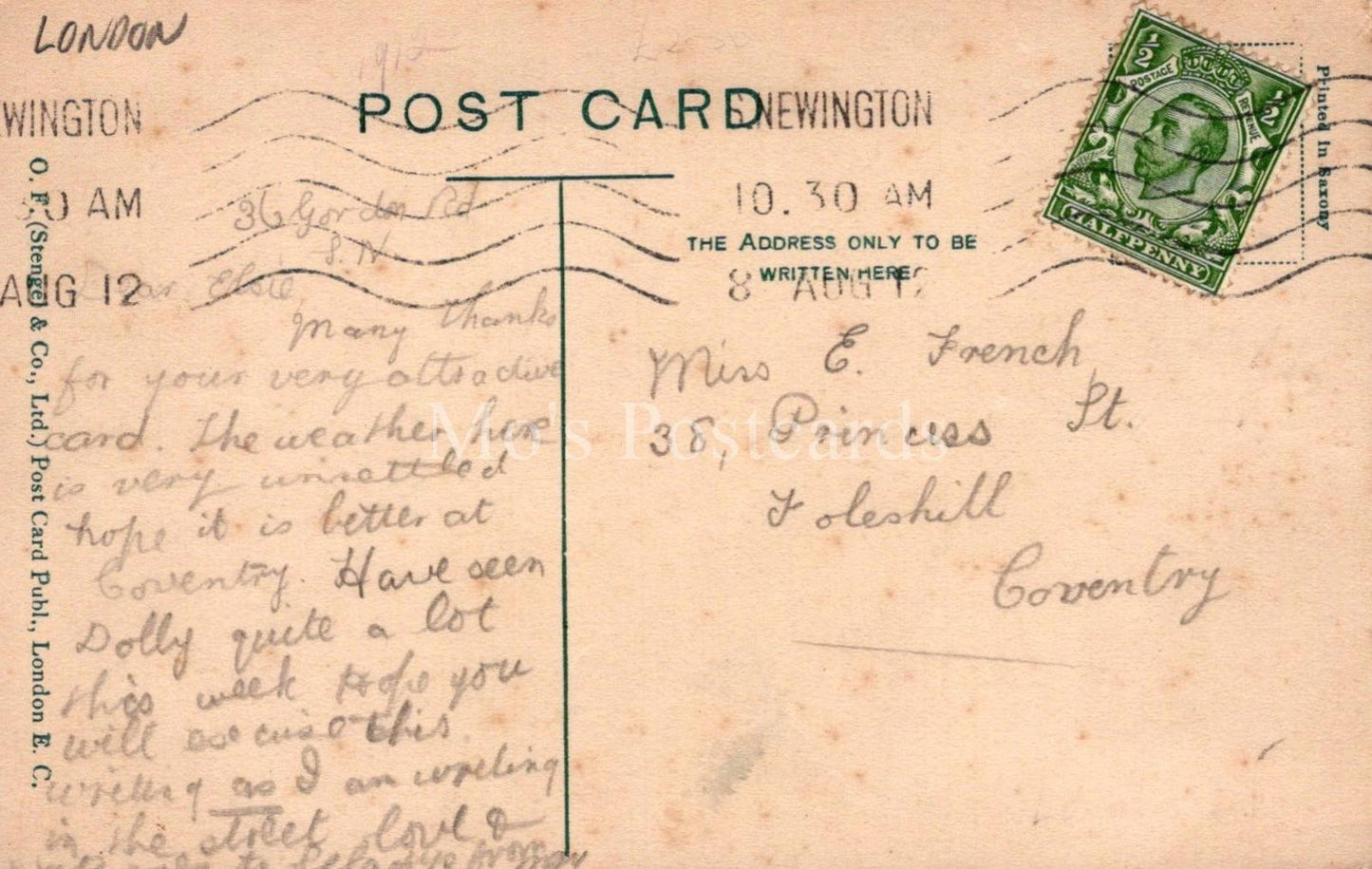 London Postcard - Lordship Road, Stoke Newington   XT90
