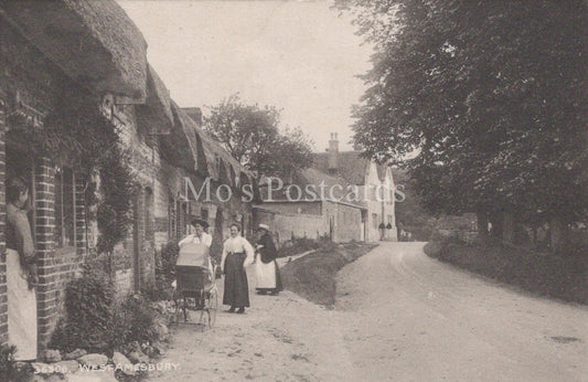 Wiltshire Postcard - West Amesbury Village Street, The Woodford Valley   XT966