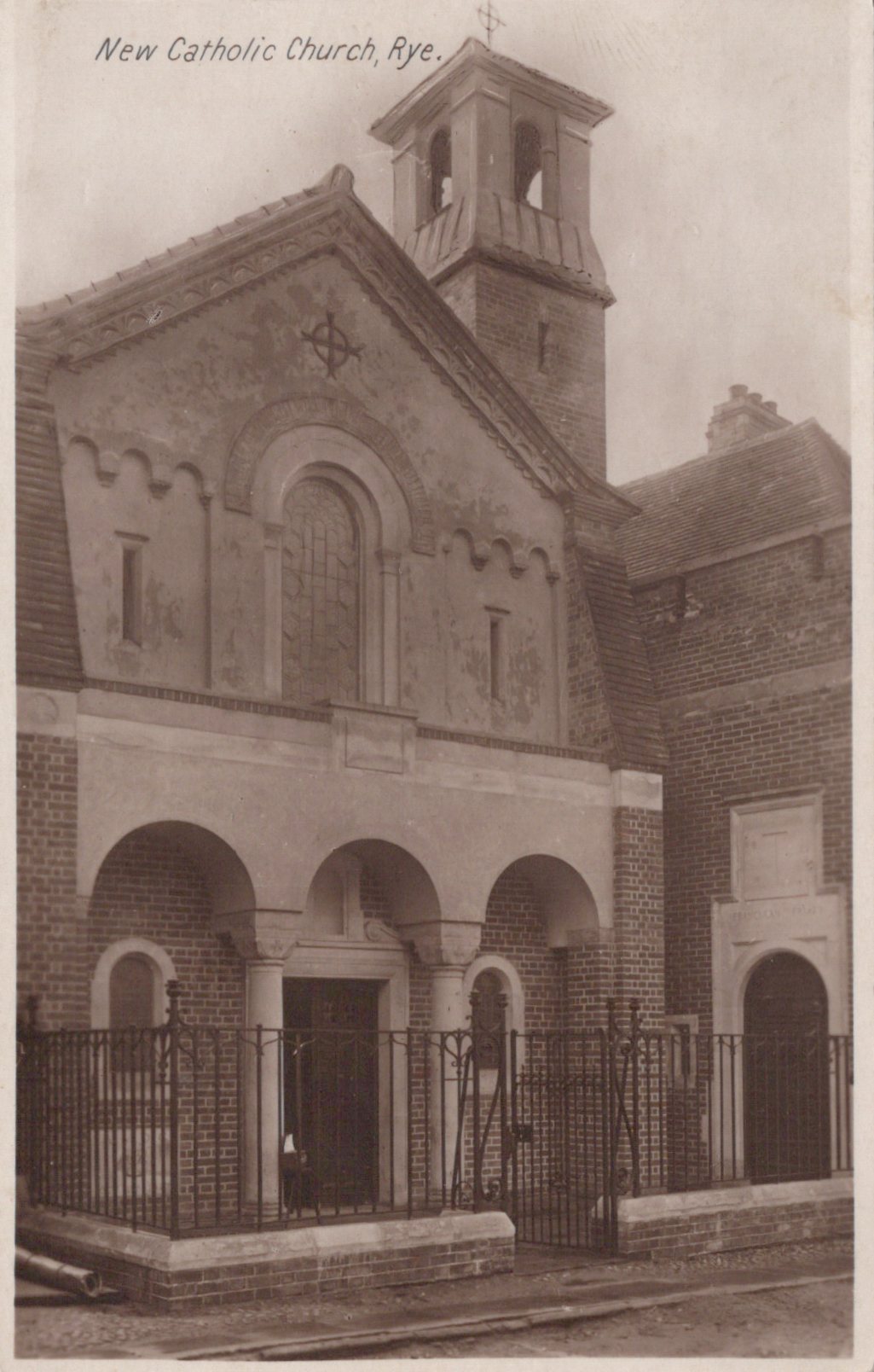 Vintage photograph of a New Catholic Church in Rye