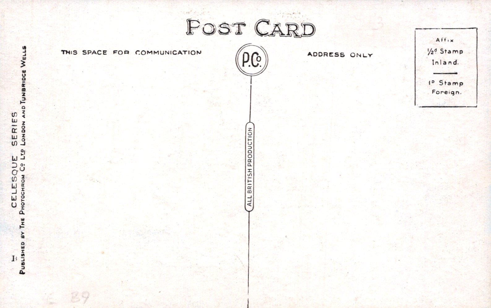 Vintage postcard with black text and symbols on a white background