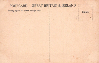Vintage postcard from Great Britain & Ireland with stamp area on beige background