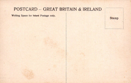 Vintage postcard from Great Britain & Ireland with stamp area and writing space.