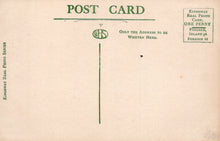 Load image into Gallery viewer, Vintage postcard with green text and a logo on a beige background
