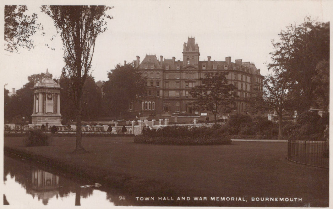 Vintage photograph of Town Hall and War Memorial in Bournemouth