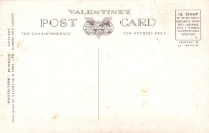 Vintage Valentine's Day postcard with text and a heart design.