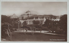 Load image into Gallery viewer, Vintage black and white photograph of a large building with &#39;The Pavilion Bournemouth&#39; text.
