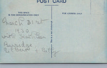 Load image into Gallery viewer, Vintage postcard with handwritten text on a light blue background
